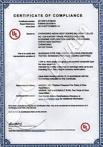 certificacion ul puertas